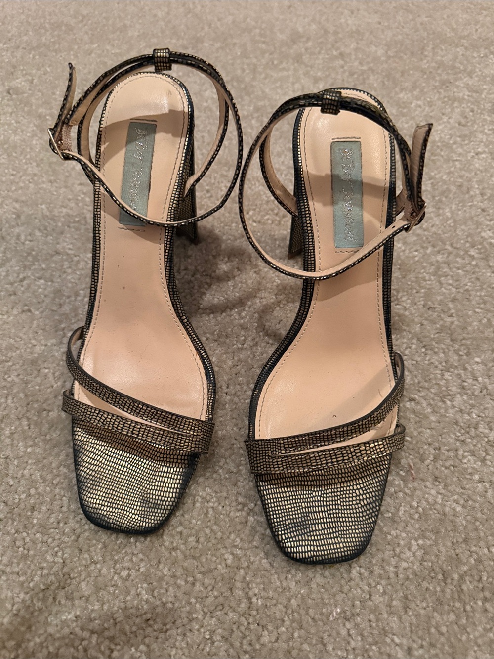 Betsey Johnson metallic Gold Ankle-Strap Women's Sandals